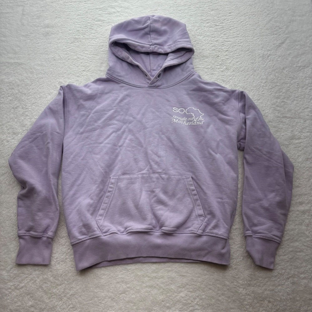 Moe Diaoune Straight Out of the Motherland Purple Hoodie Womens Medium Cotton